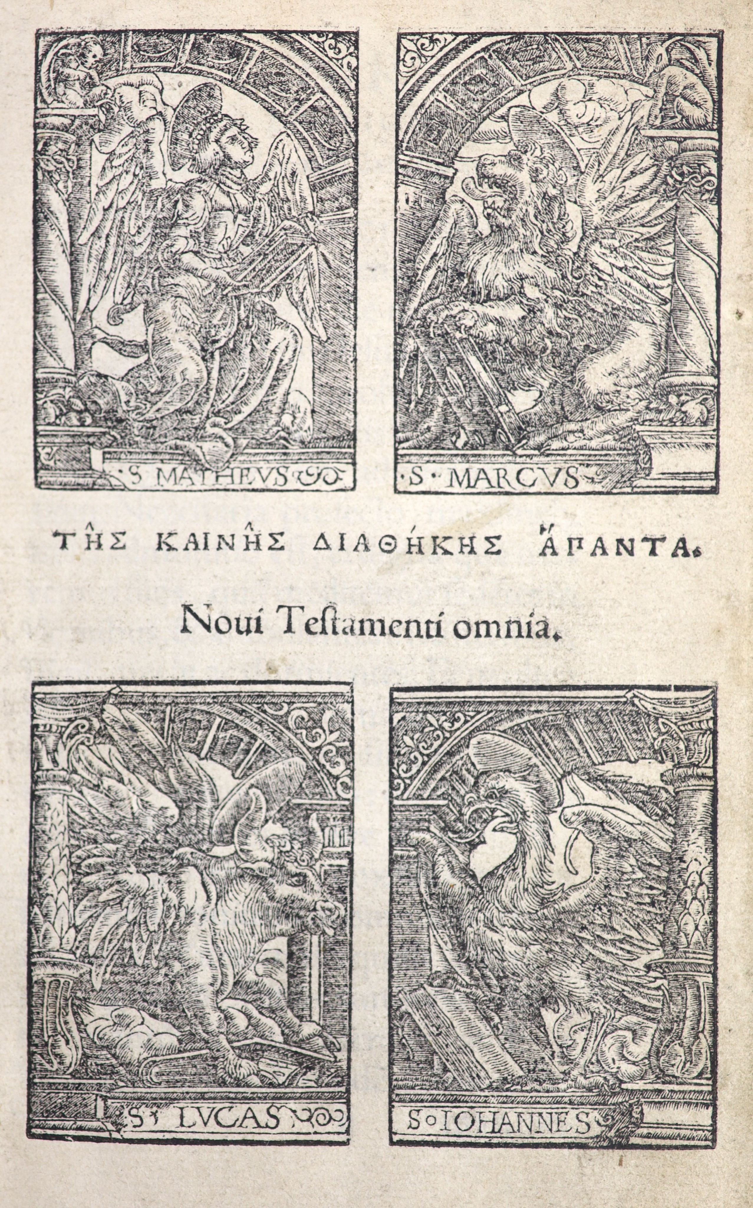 Bible, New Testament in Greek - Tes Kaines diathekes hapanta. Nov Testamenti Ominia, 1st edition,